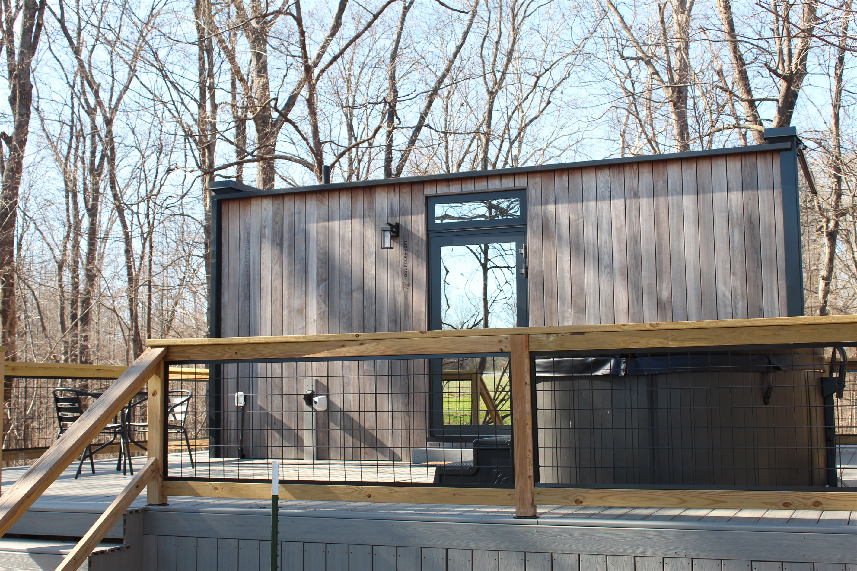 View of the front of the cabin