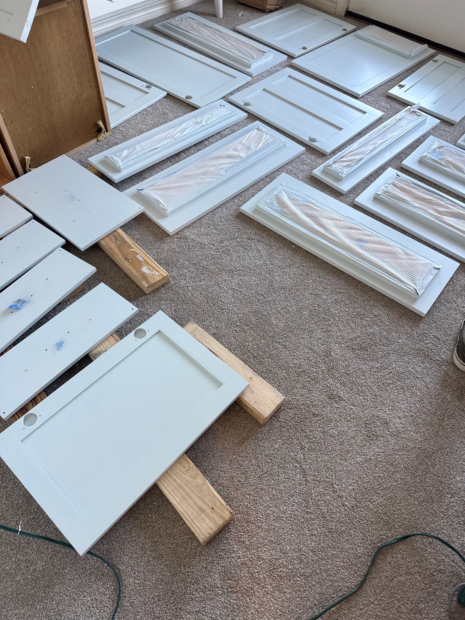 We are painting the kitchen cabinets this lovely color. Everything is a work in progress in the kitchen. 