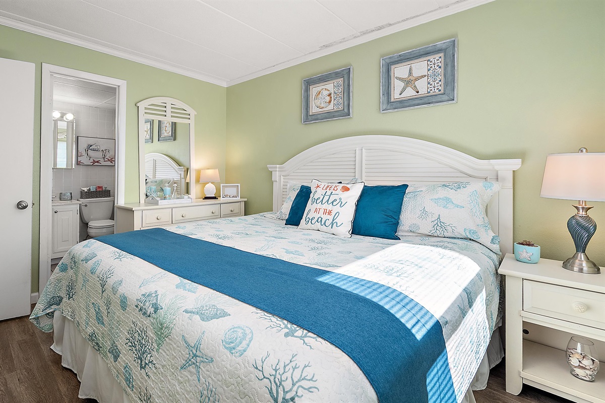 Retreat to the primary bedroom with ensuite bathroom