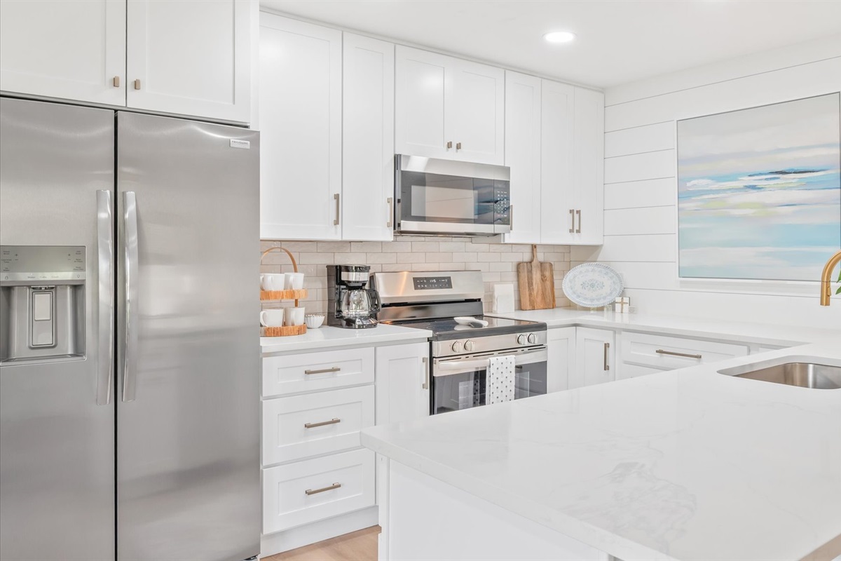 Microwave, oven, coffee maker