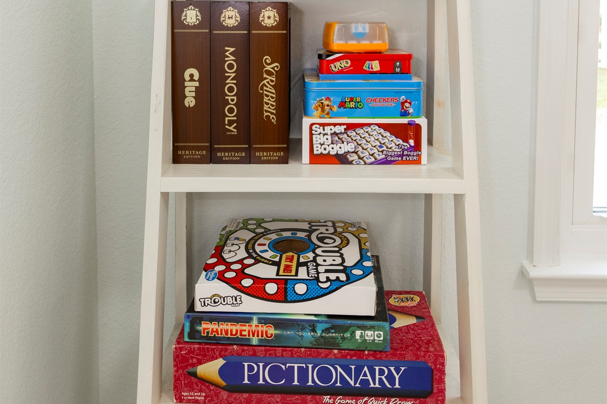 Lots of indoor games for the occasional rainy day!