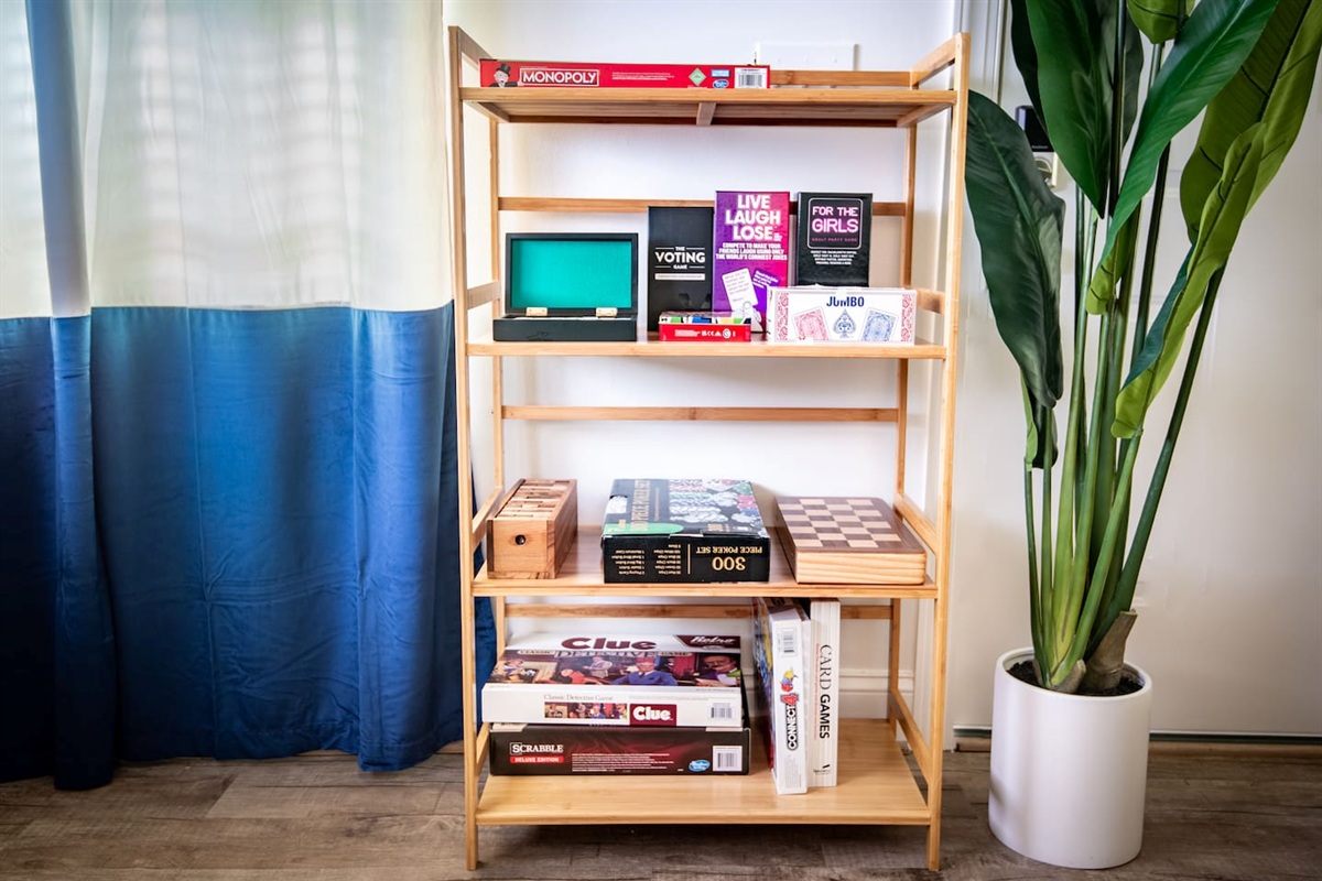 Plenty of board and card games to keep the fun going! 