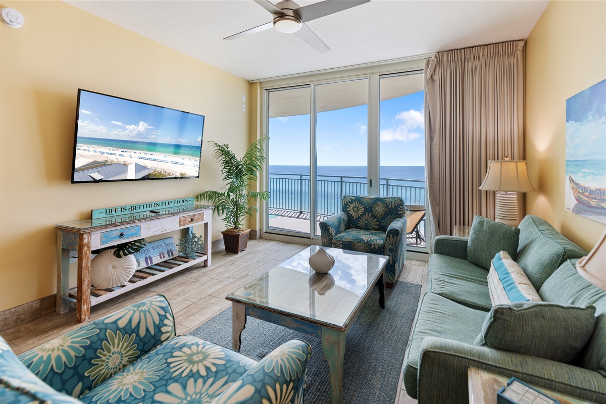 Gulf-Front Living Room