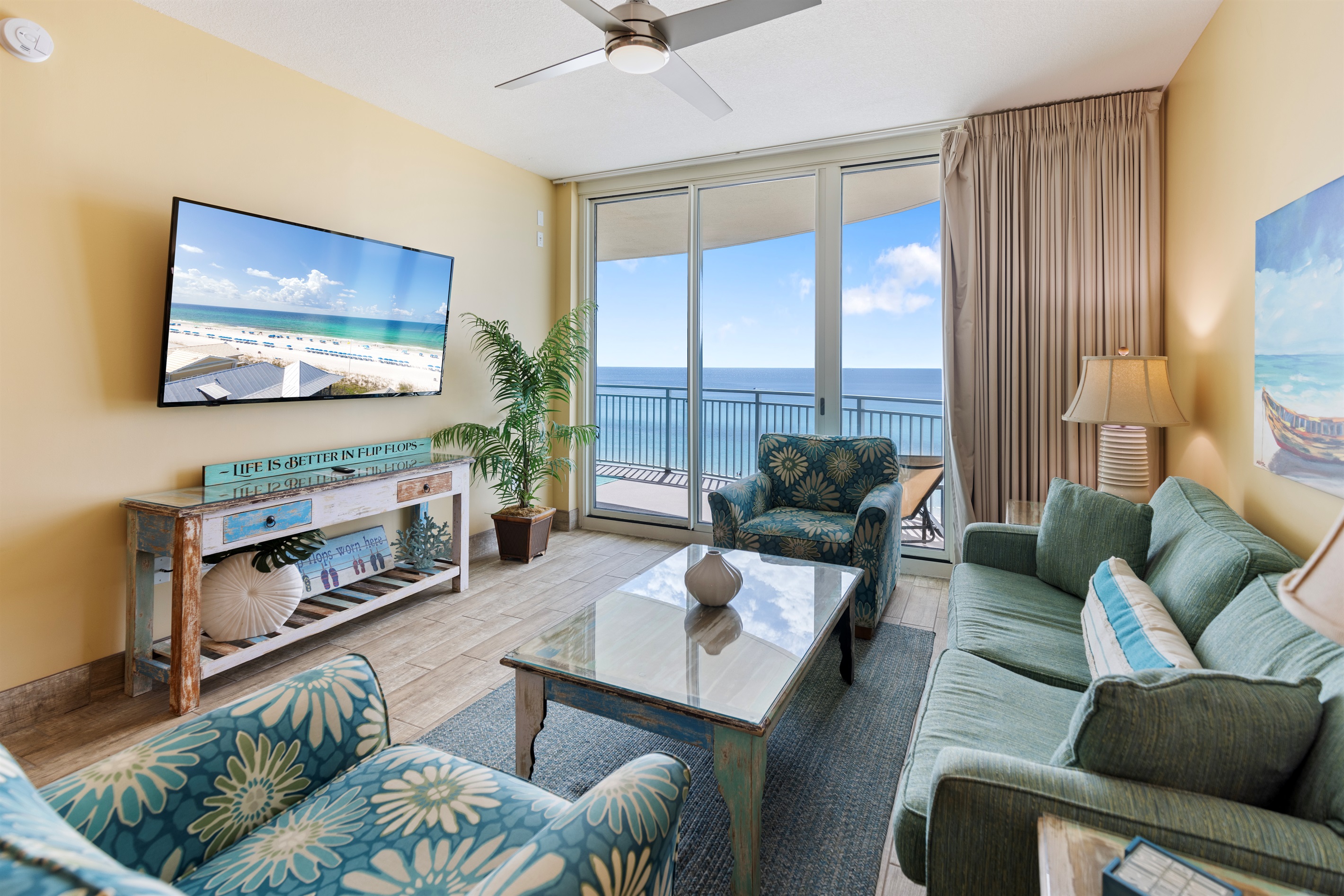 Gulf-Front Living Room