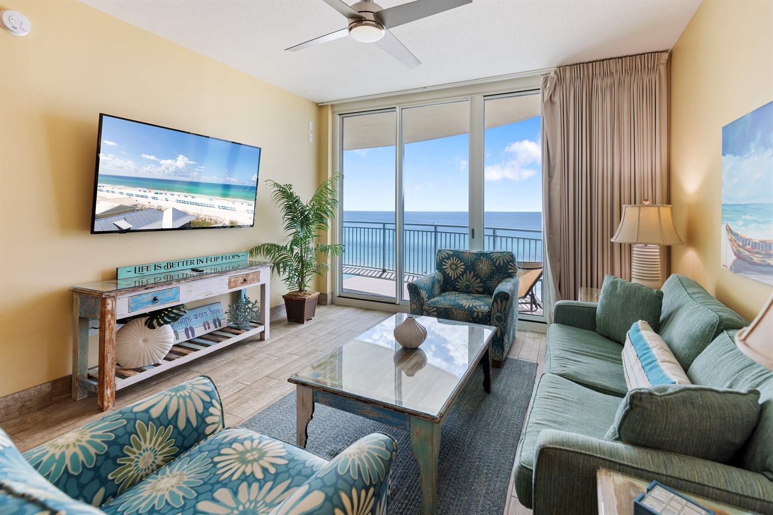 Gulf-Front Living Room