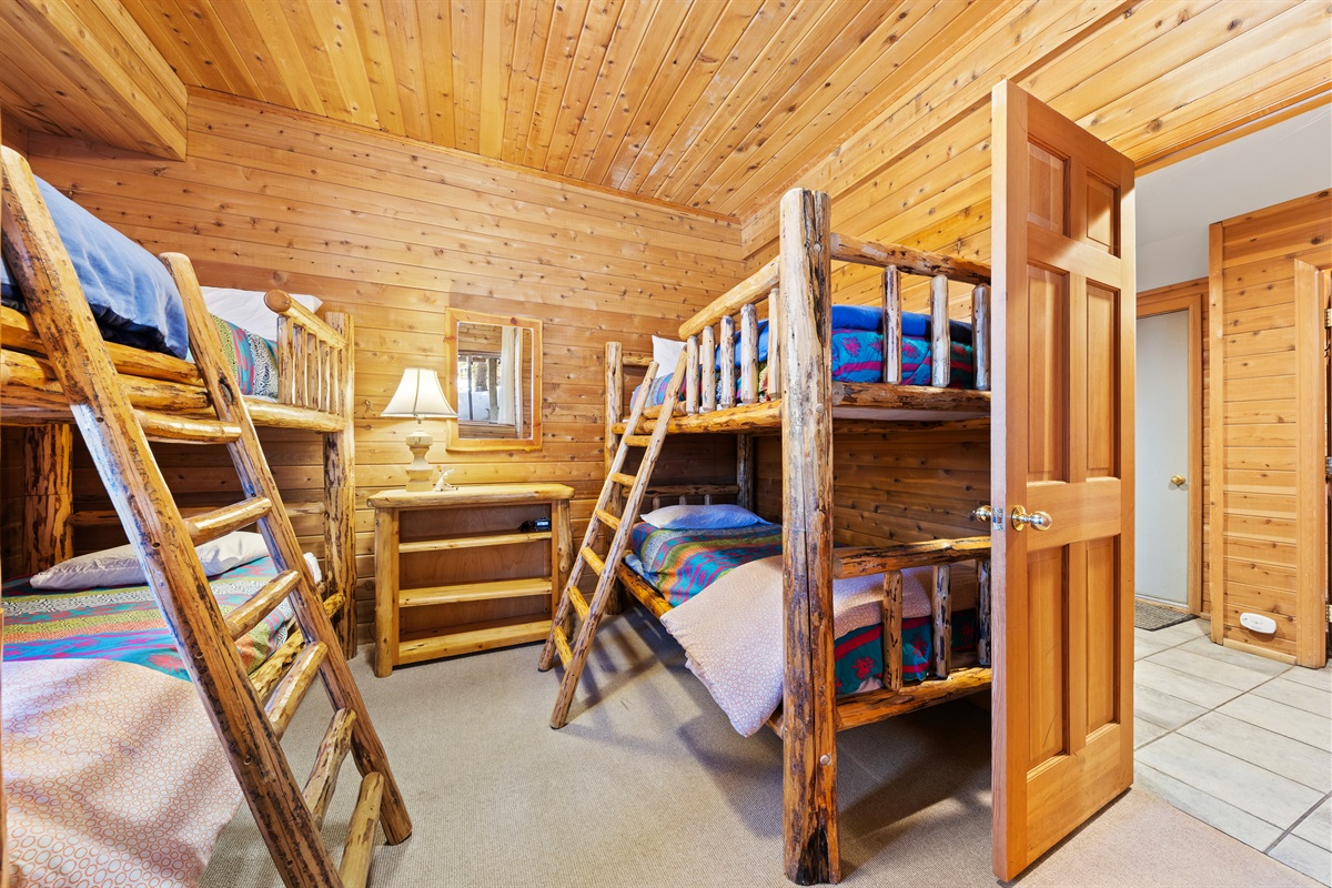 Bedroom #5 on lower level with two sets of twin bunk beds