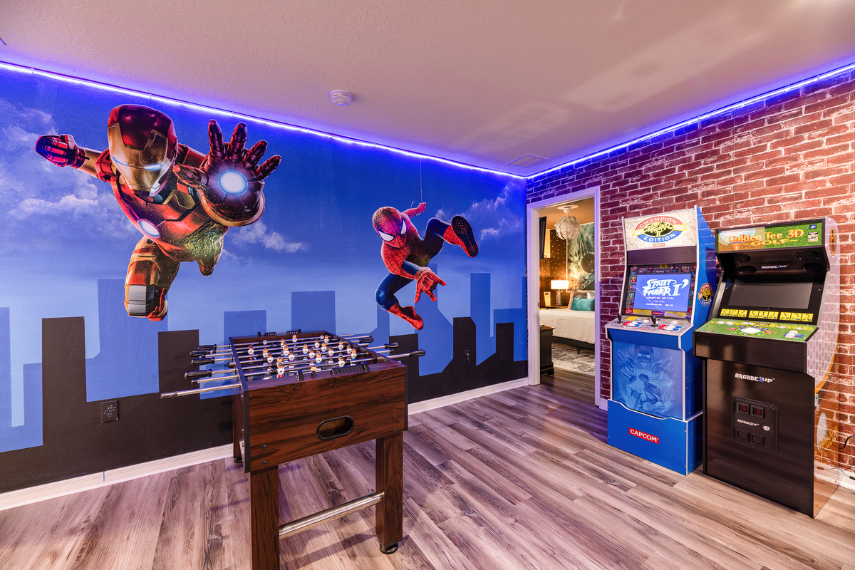 Game Room with Arcade and Pool Table