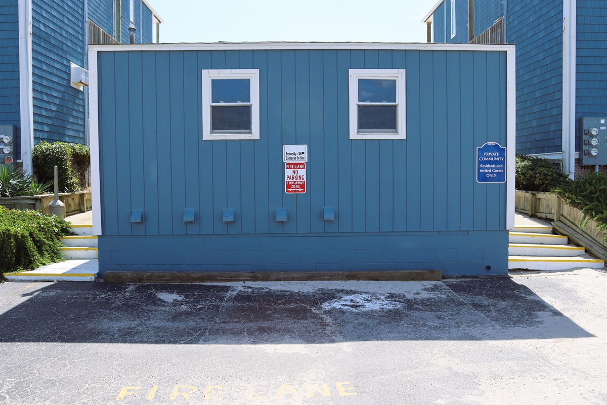 Community laundry room outside