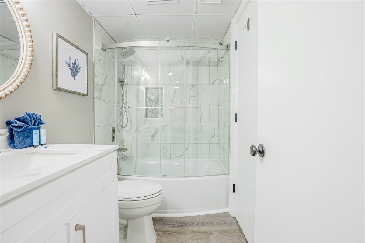 Remodeled second bathroom with tub/shower combo