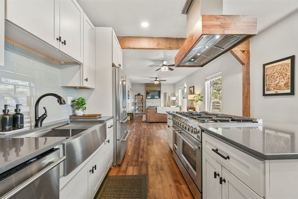 The living room is open to the kitchen, allowing everyone to gather together