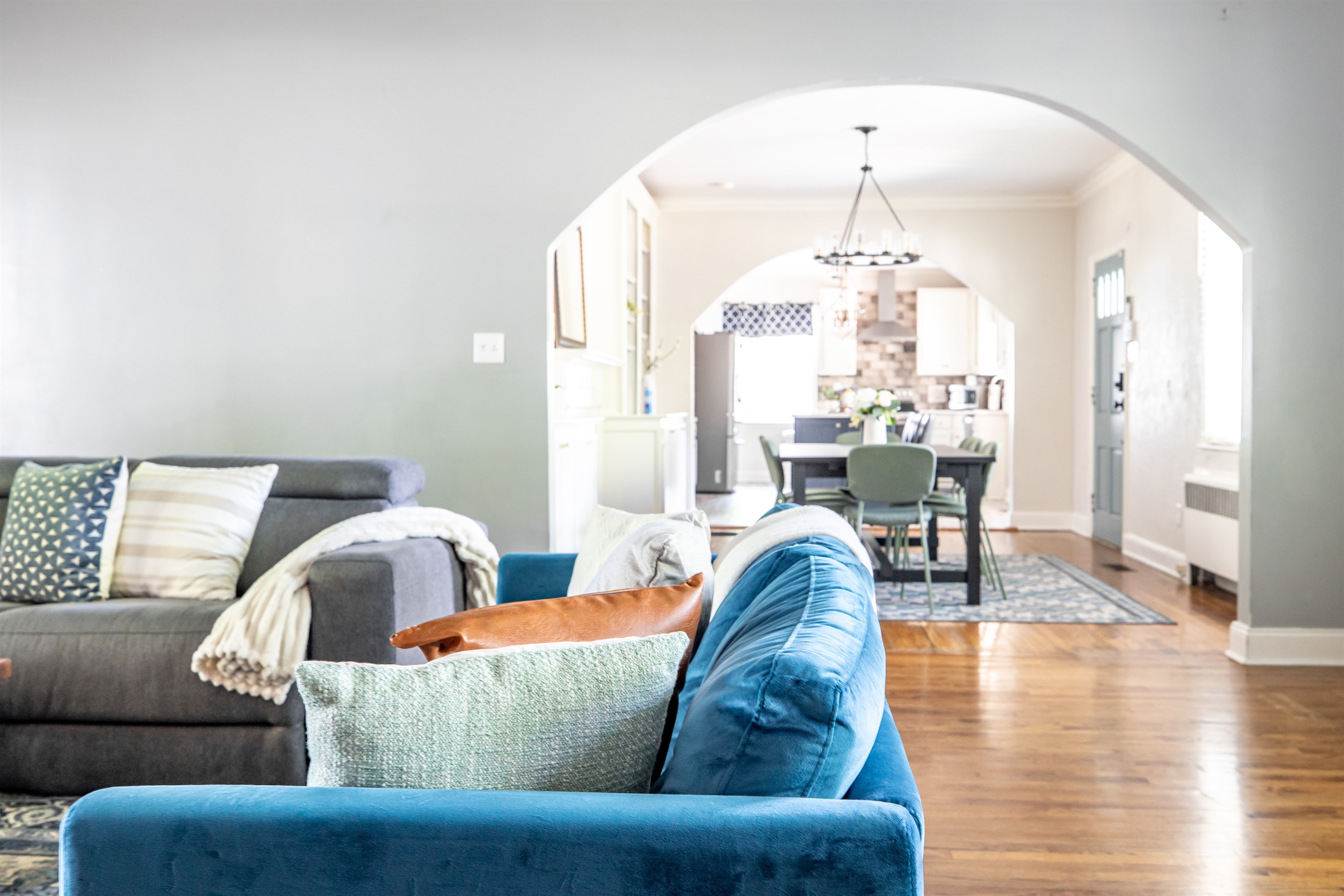 Living room, dining room, kitchen