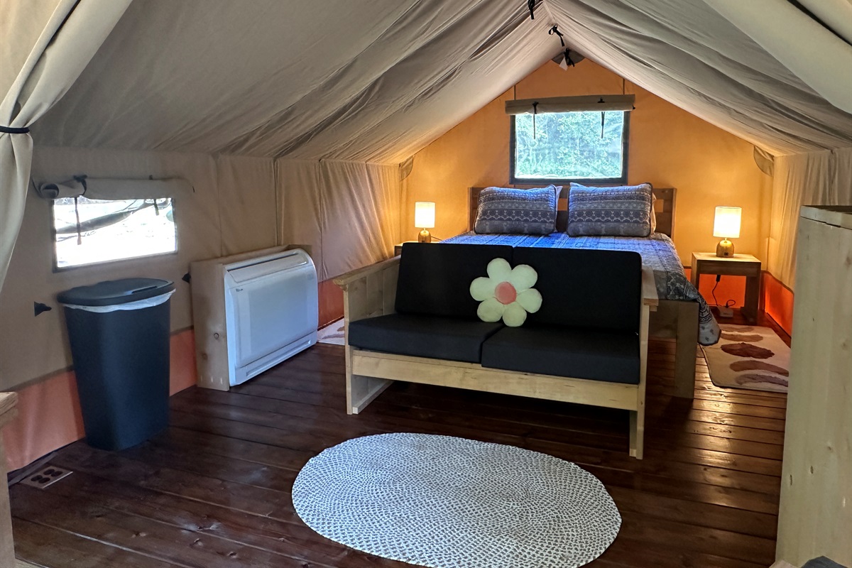 The mini split provides complete comfort in hot or cold temperatures.