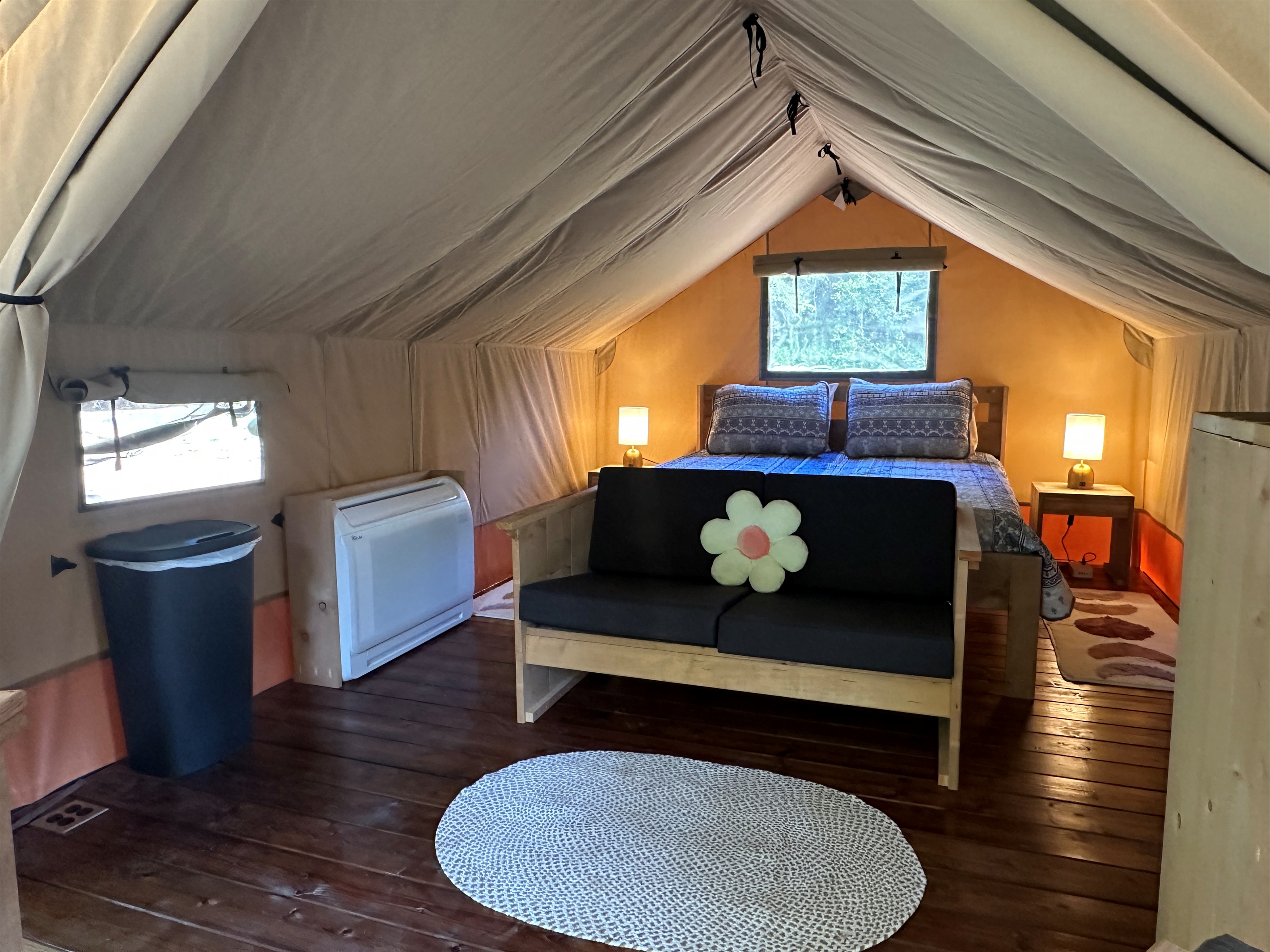 The mini split provides complete comfort in hot or cold temperatures.