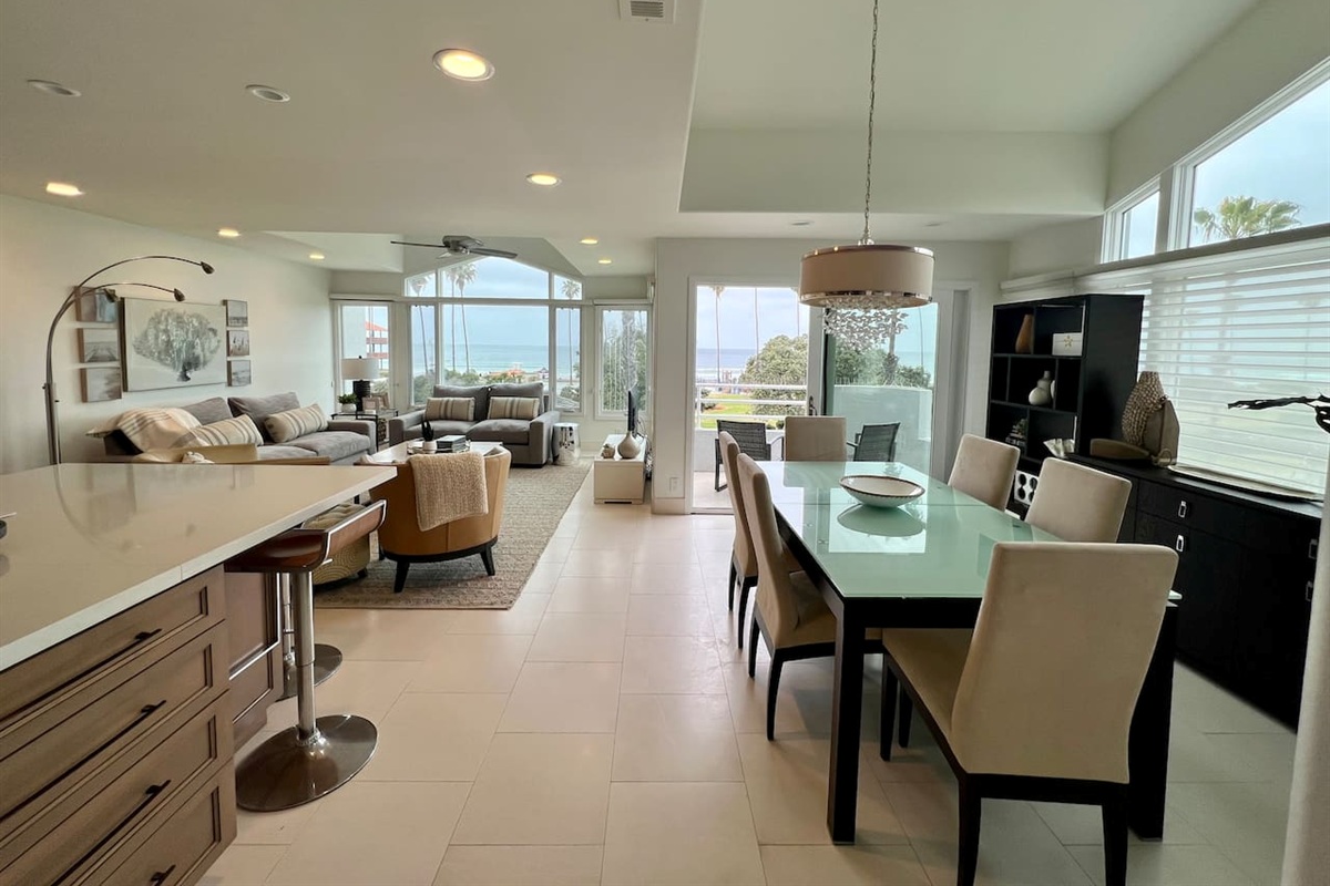 Dining and Living room with Balcony off of it. 
