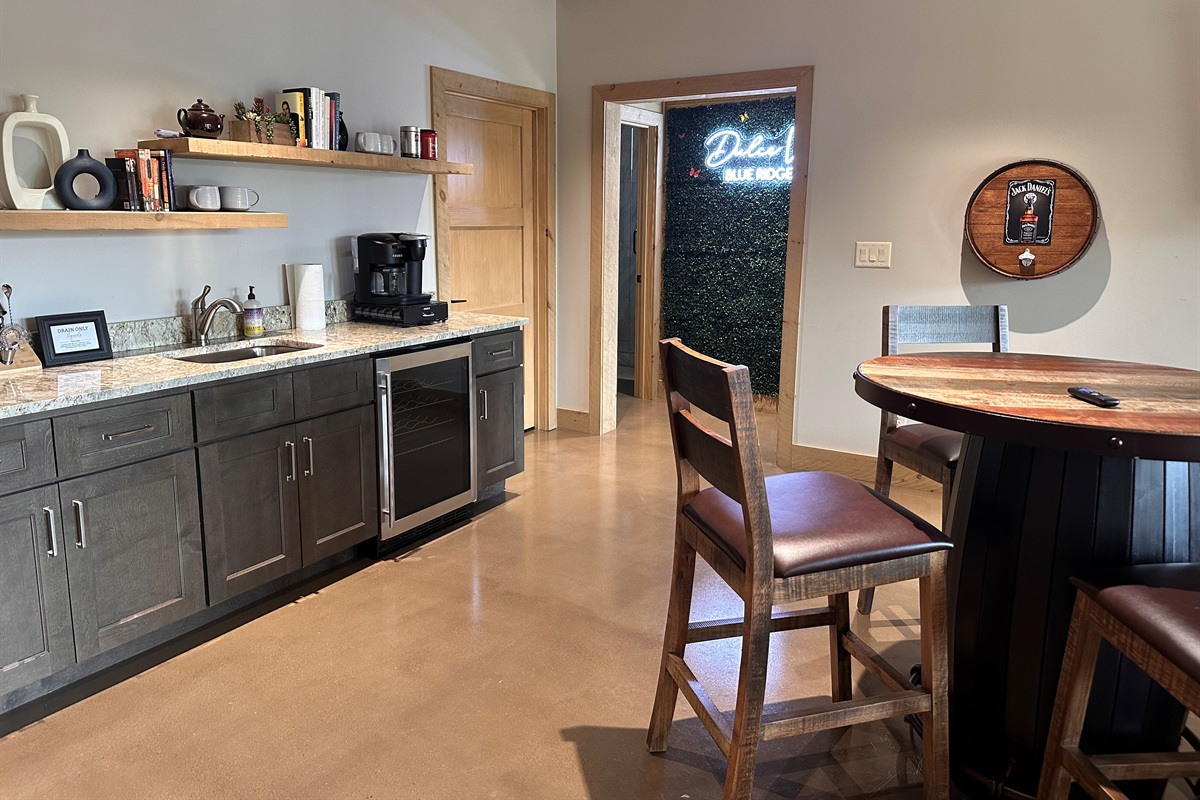 Beverage Center, wet bar, coffee maker