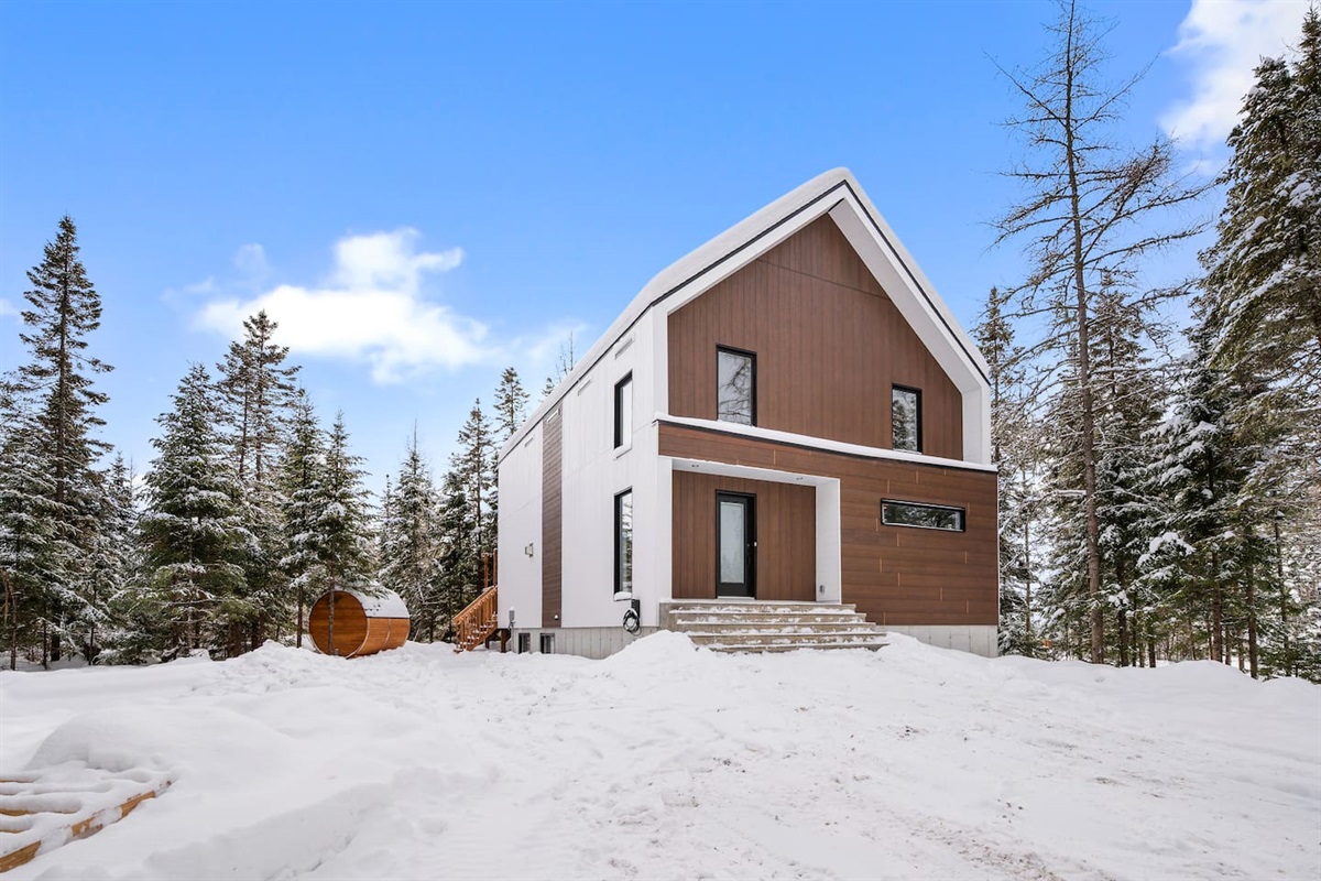 La Skandinav, chalet moderne sous la neige à Shannon