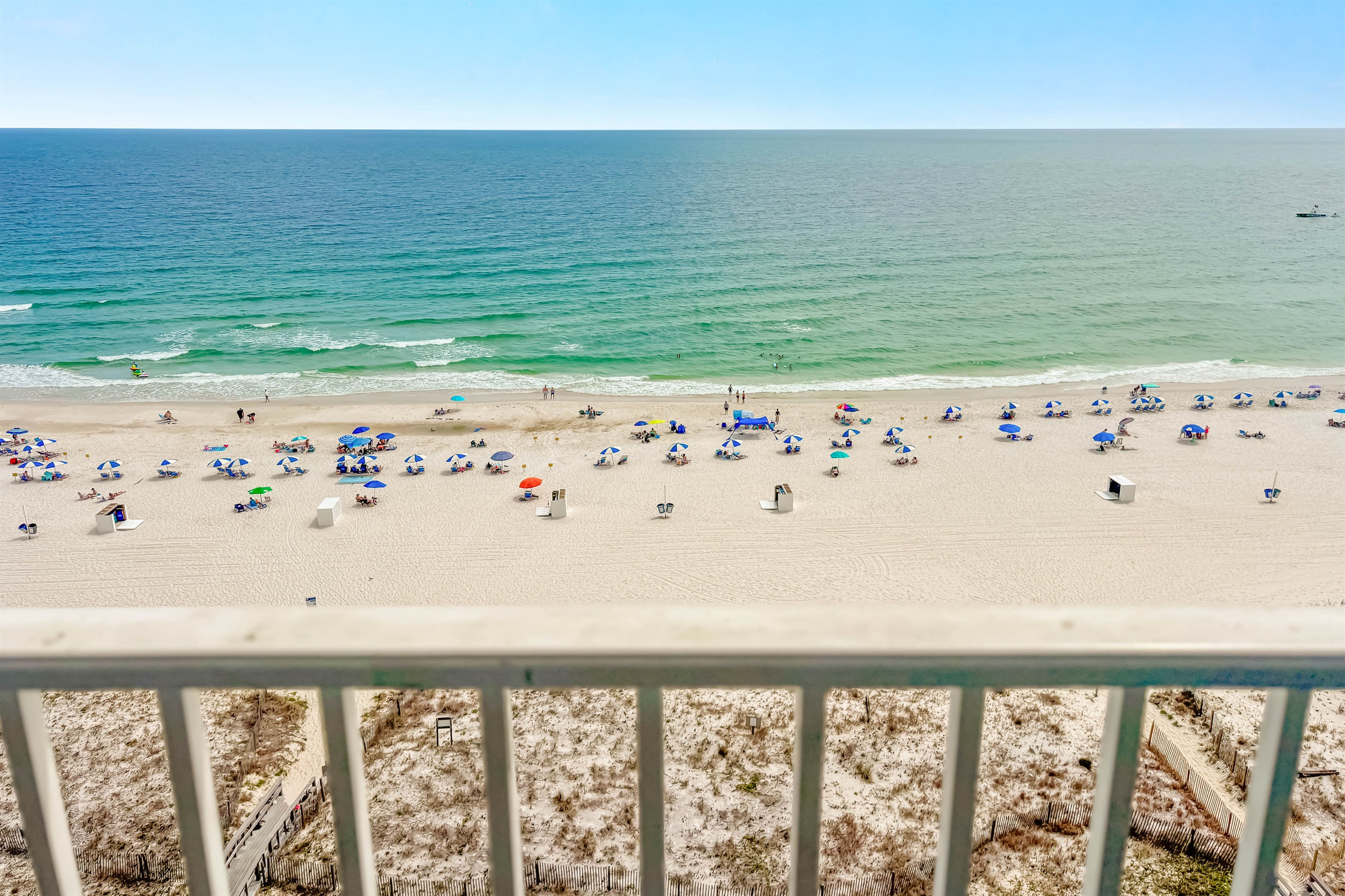 Wake up to this stunning panoramic view of the beach.  Your dream vacation starts here.