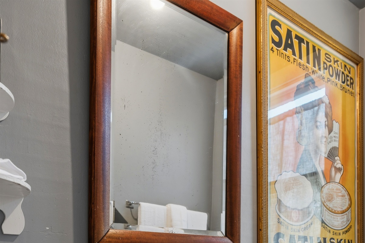 Fun historical advertising decor.