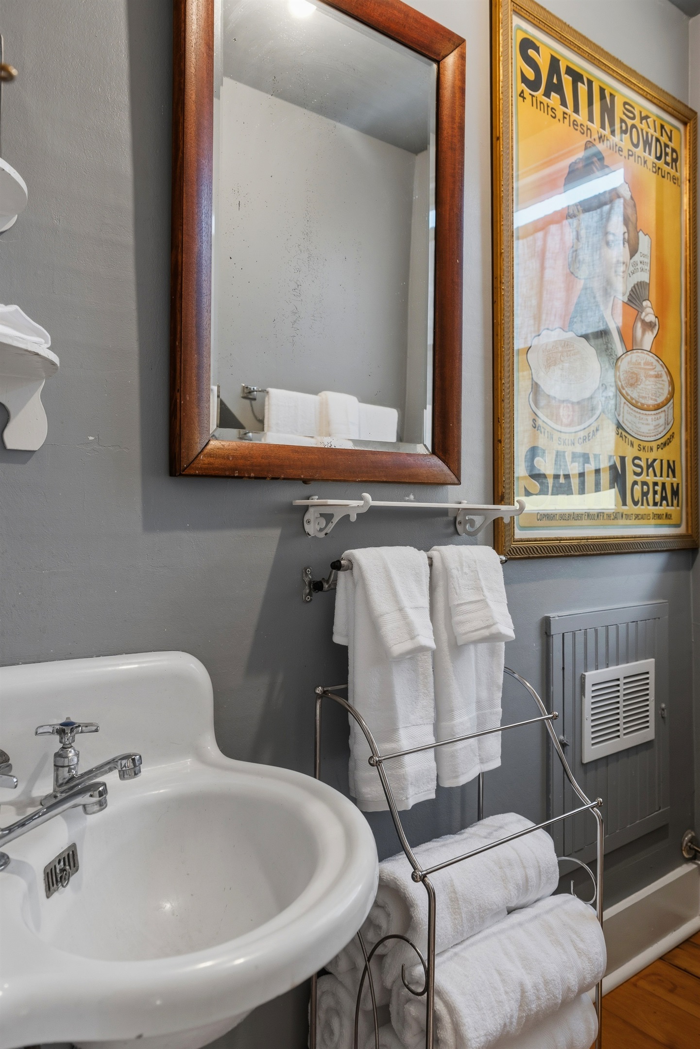 Fun historical advertising decor.