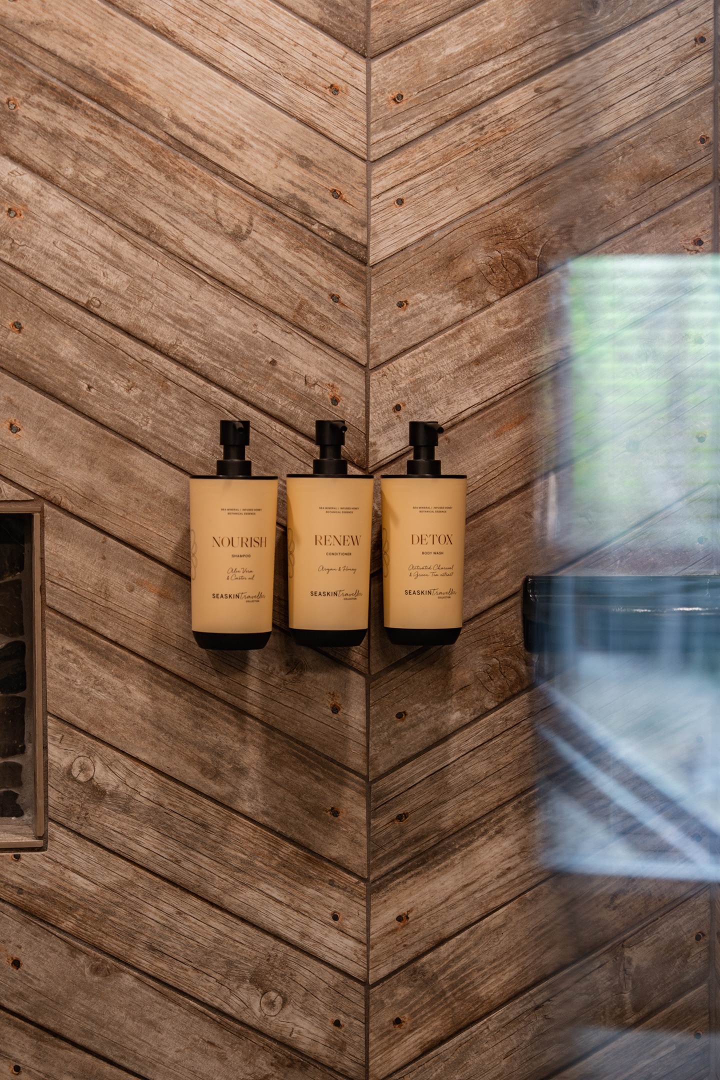 Soaps and lotions provided.