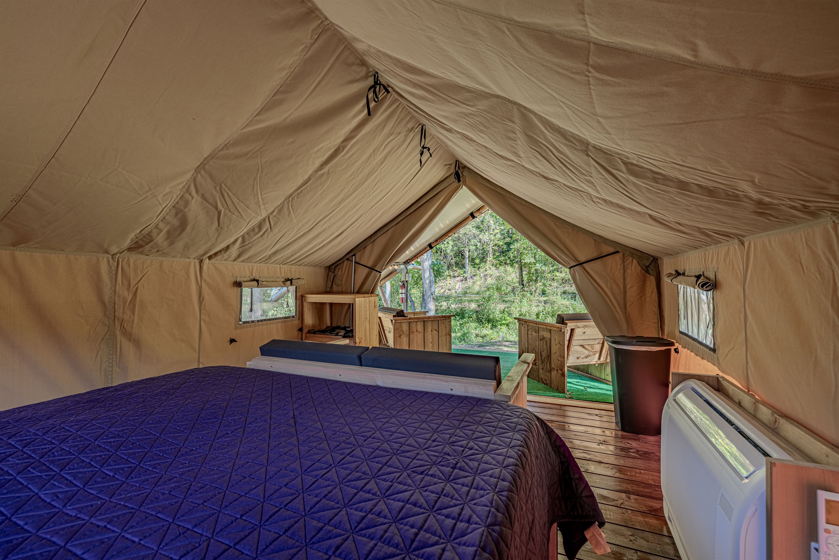 The perfect view awaits you at the entrance. Wake up to the serene forest backdrop framed perfectly by your tent opening.