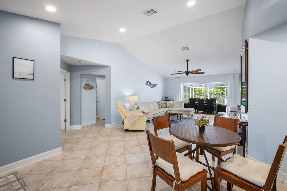 Dining area facing the living room