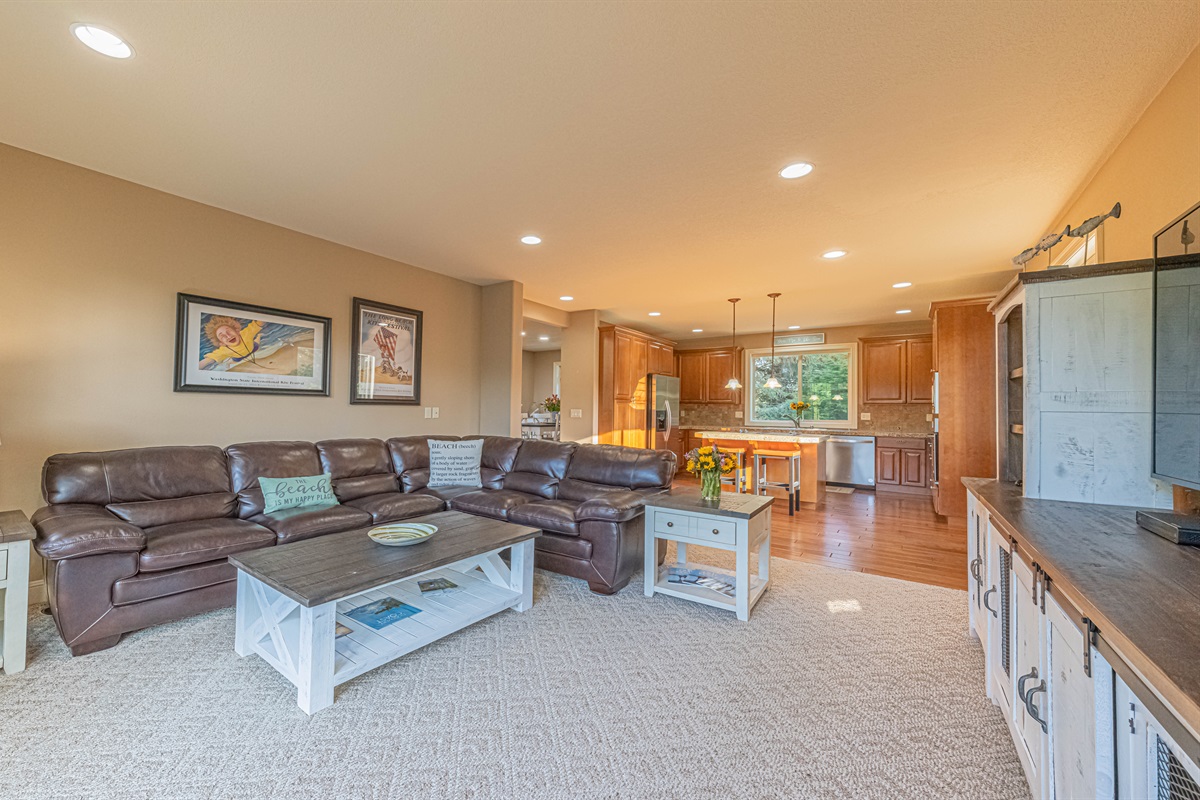 Open floor plan is perfect for a full house and together time!