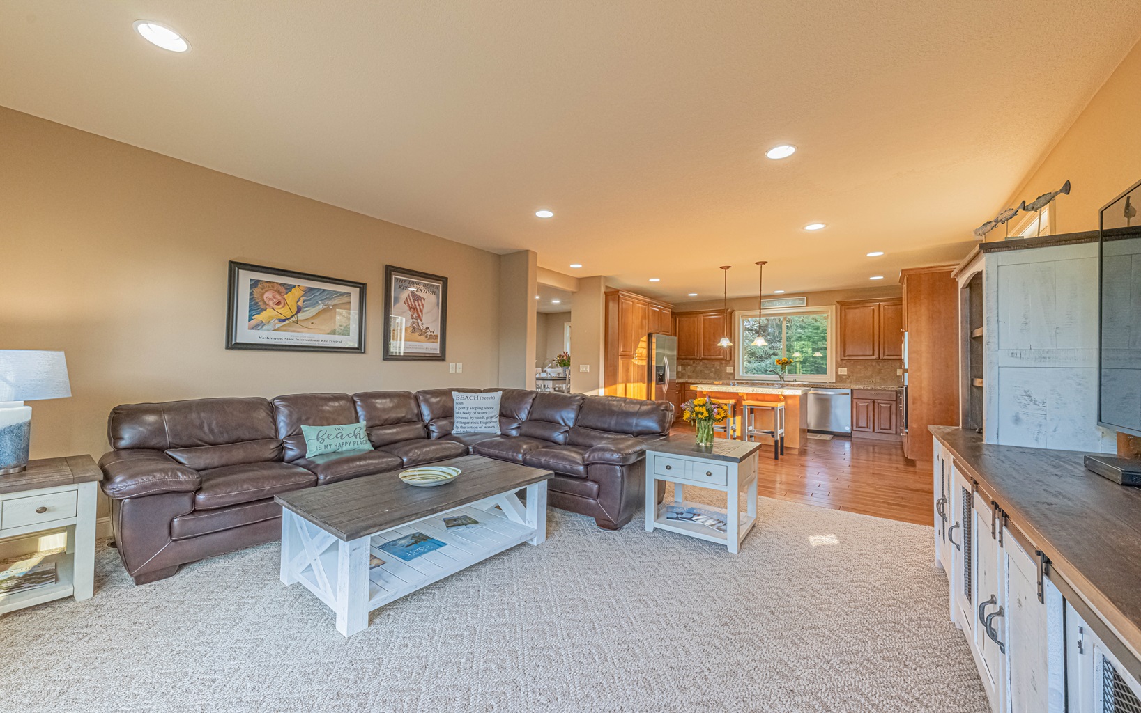 Open floor plan is perfect for a full house and together time!