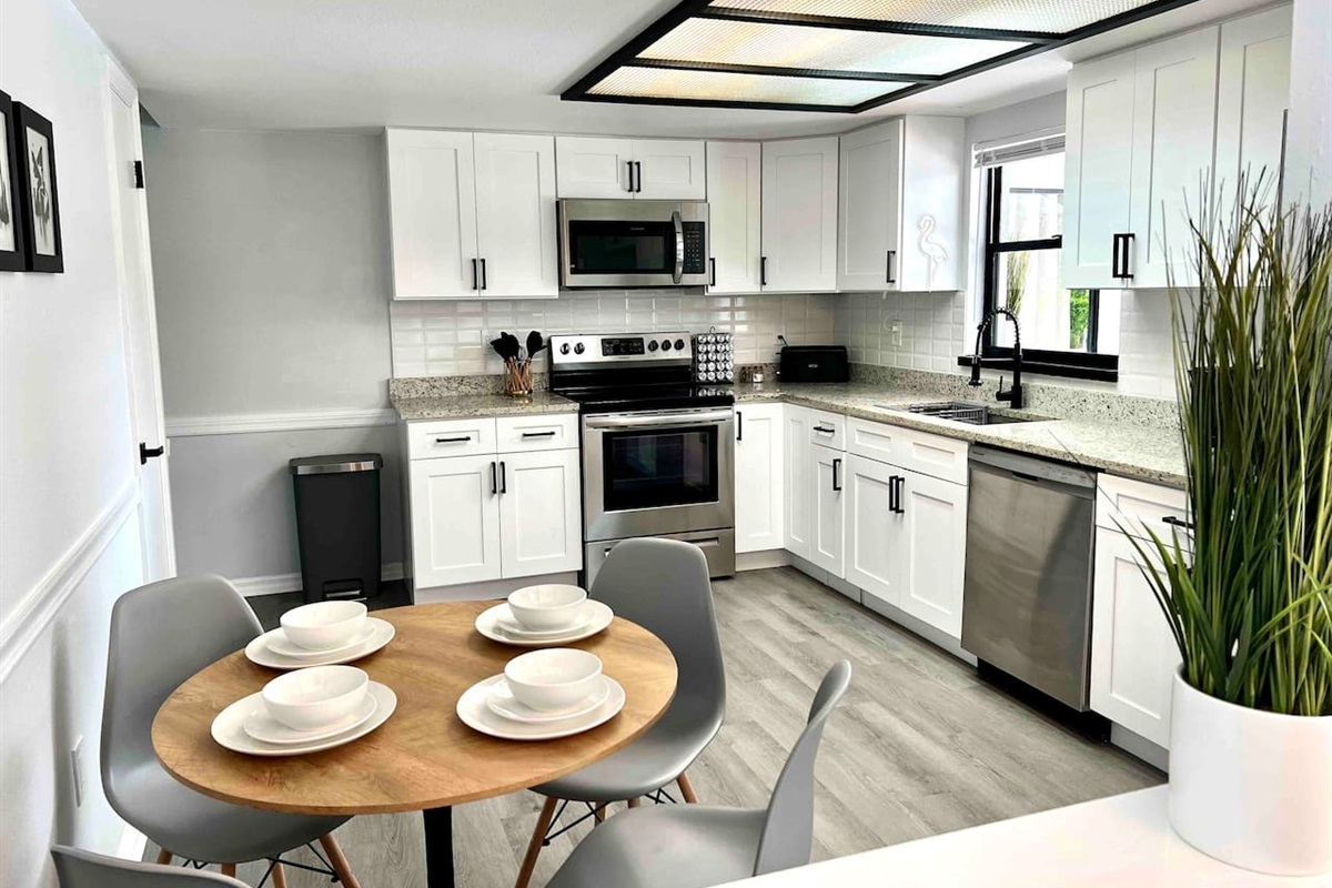 Welcome to the newly renovated kitchen, where modern design meets functionality