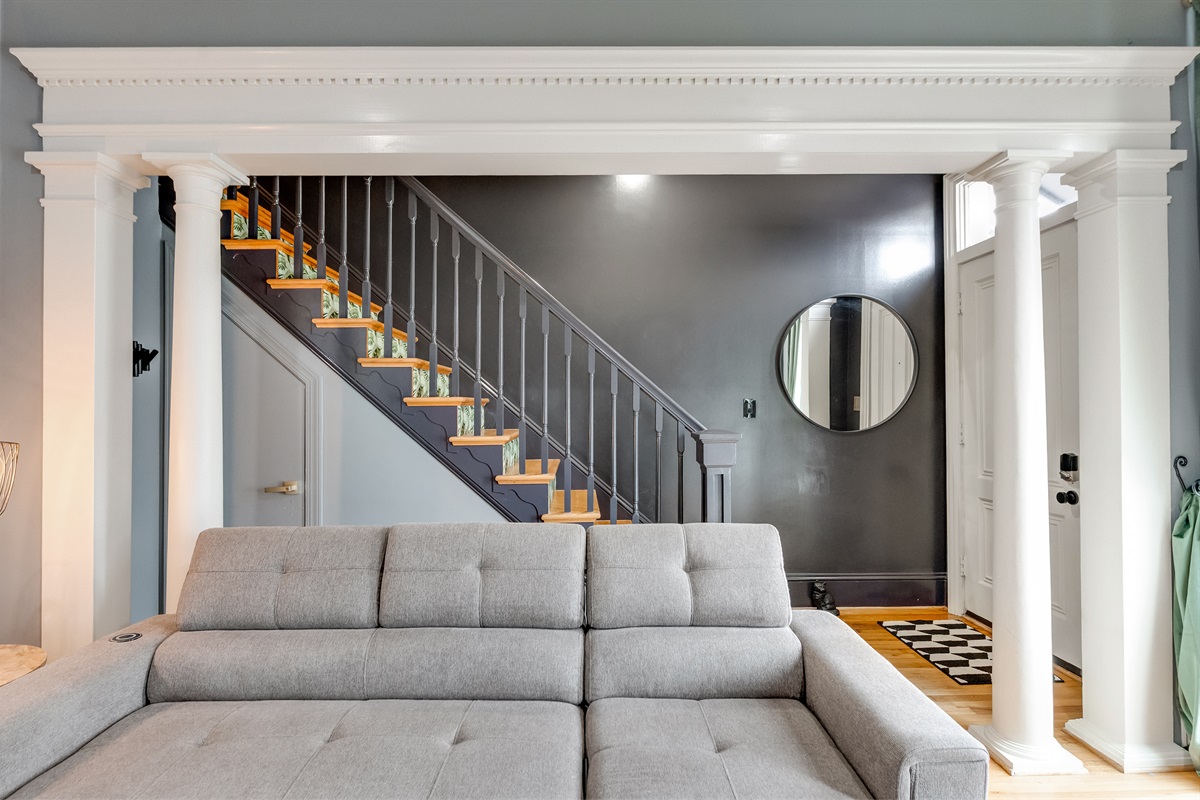 Living Room: Stylish design with bright accents and inviting seating for relaxing evenings!