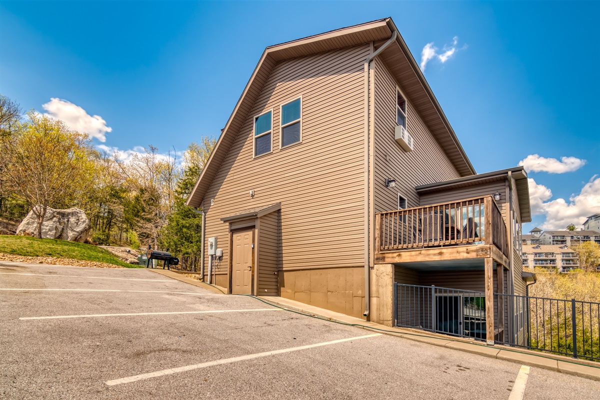Parking beside the home on a hill