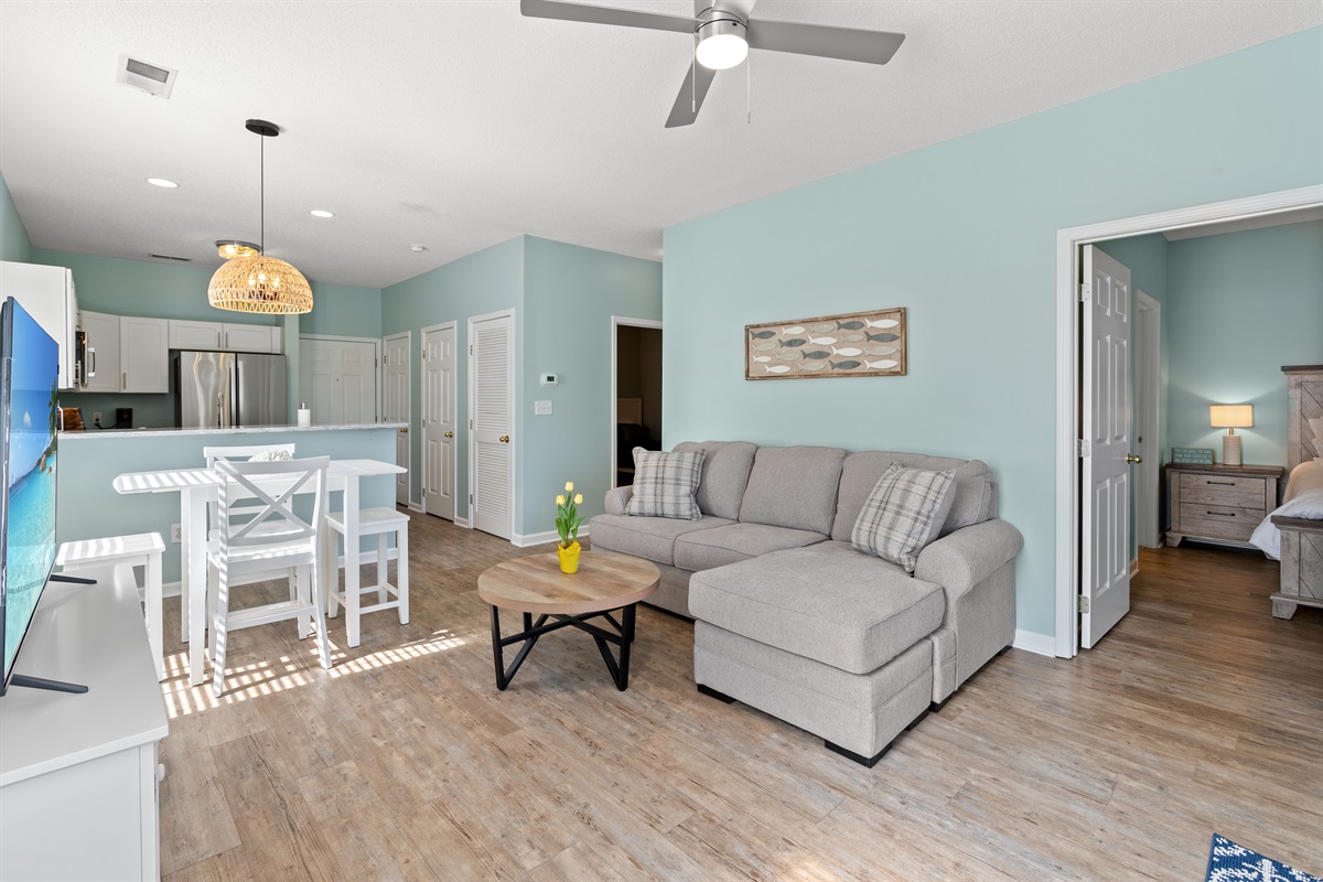 Open floor plan with Living room and Dining area.