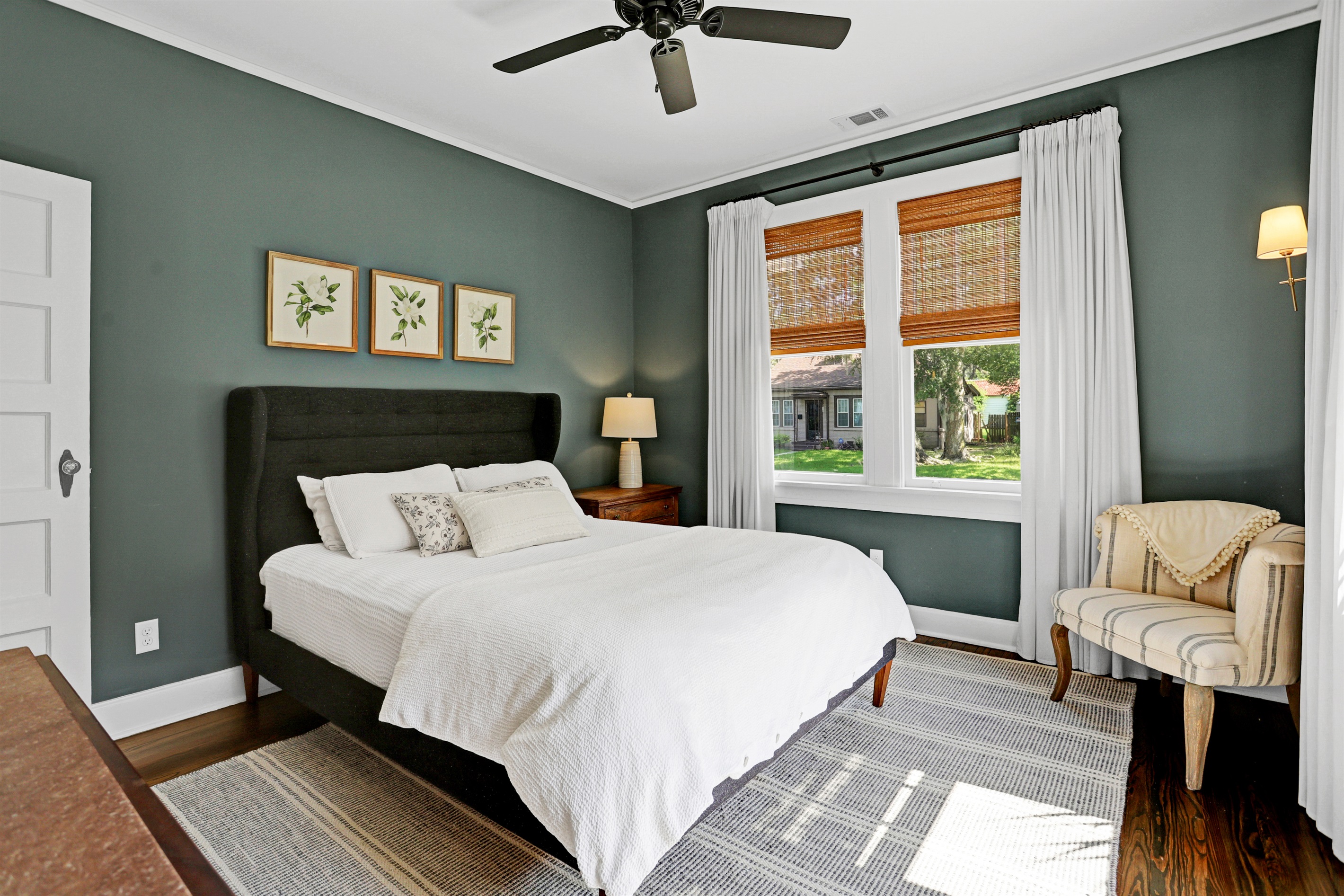Plush linens and thoughtful decor make this bedroom the perfect place to unwind.