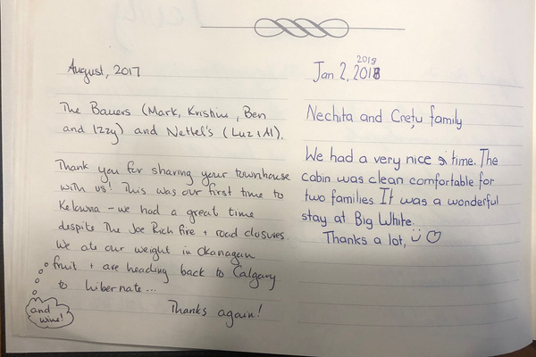 GUEST BOOK ENTRIES