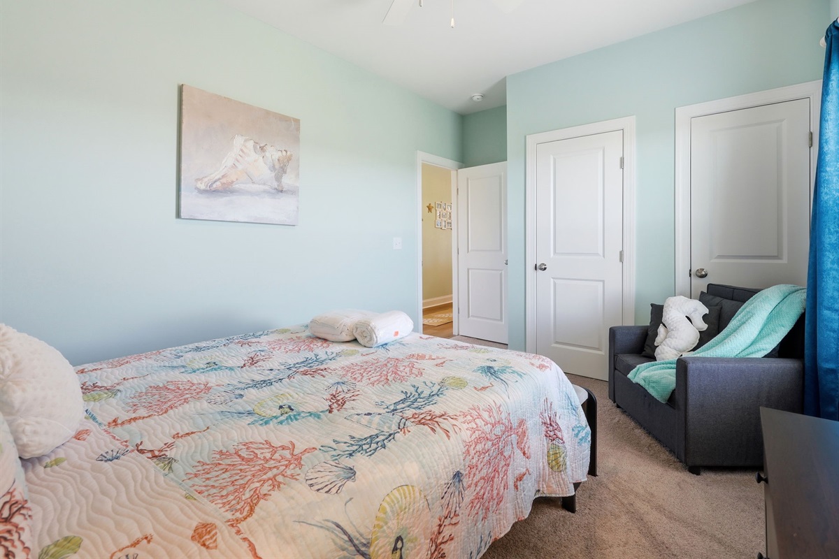 Comfortable queen room #1 with space to relax and unwind