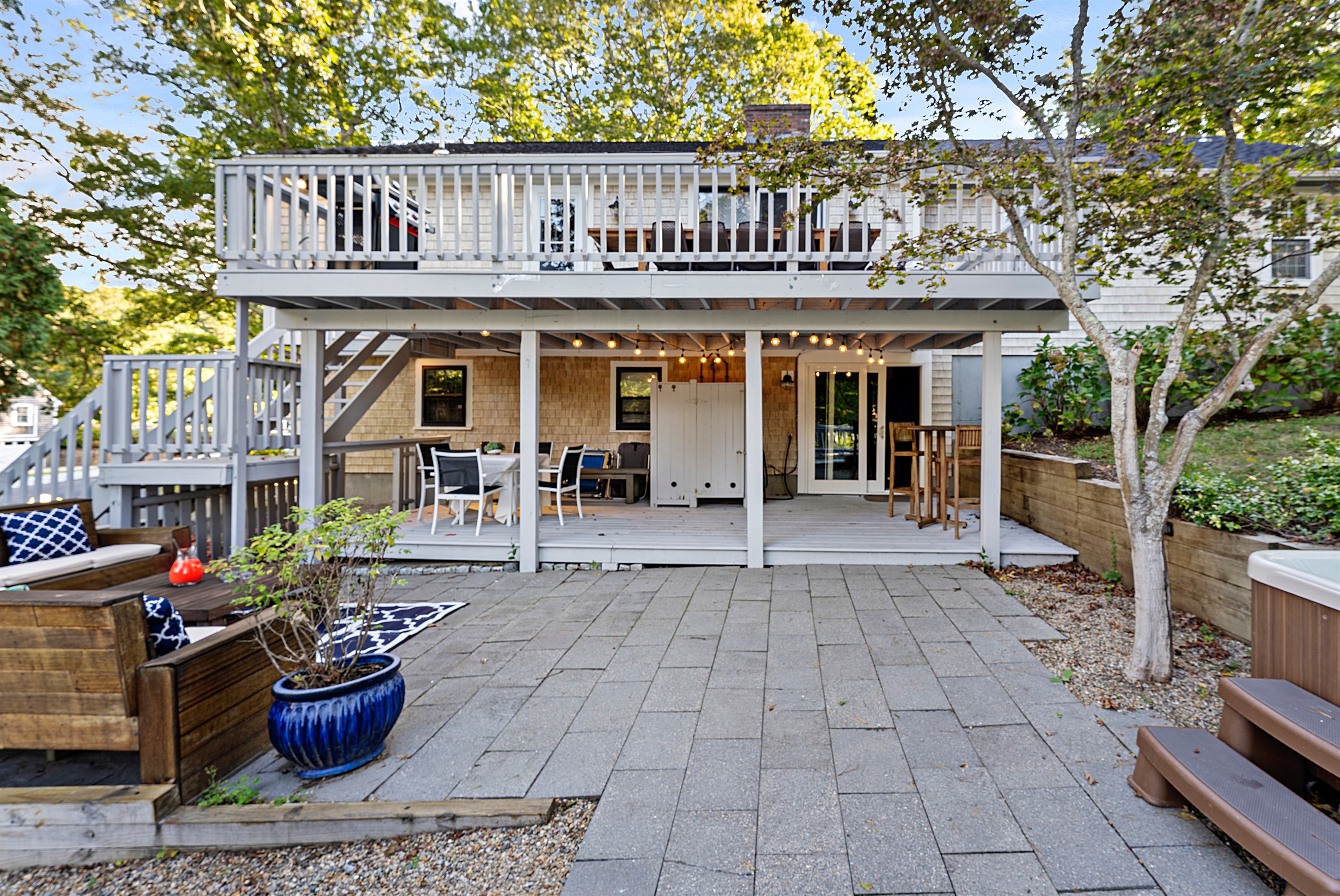 Enjoy a refreshing rinse in the outdoor shower after a swim in the pool or before a relaxing soak in the hot tub!