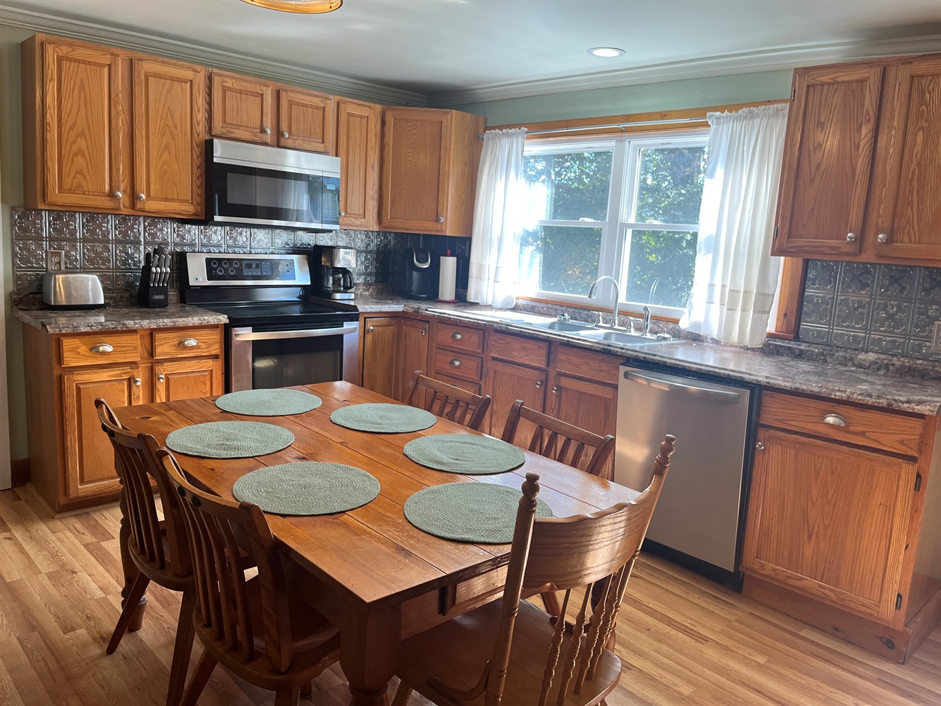 Kitchen with stainless steel appliances