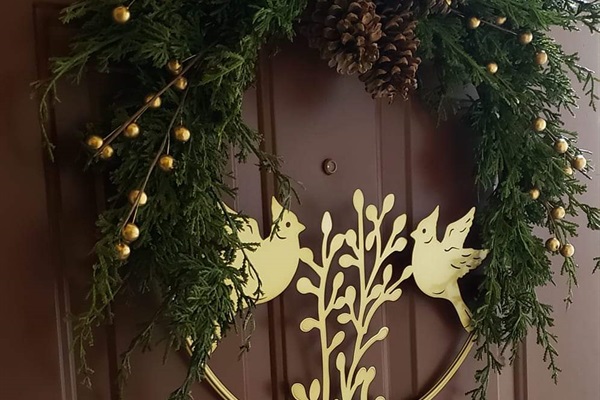 Our front door is Christmas ready