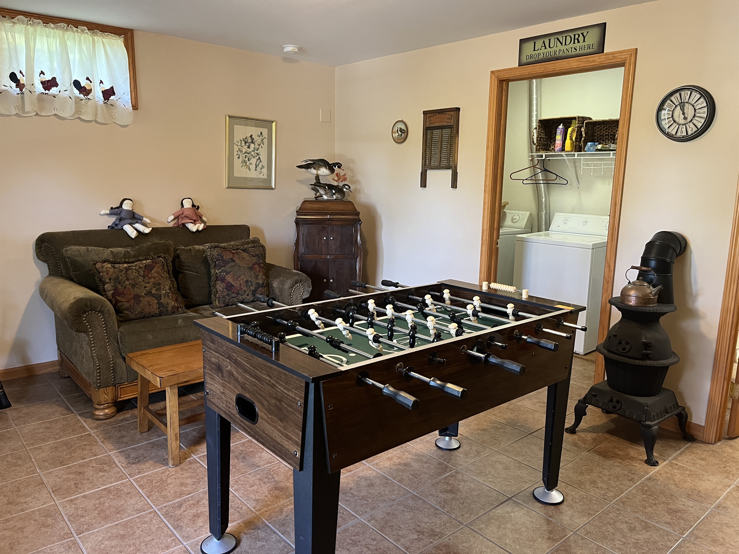 Lower level gameroom and Laundry