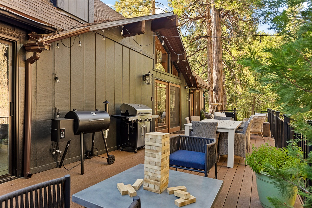 Here's another perspective of our expansive upper deck, providing all the essentials for enjoying nature without compromising on comfort or enjoyment.