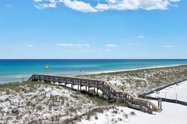 We have two private dune bridges available for our guests to access beautiful Navarre Beach.