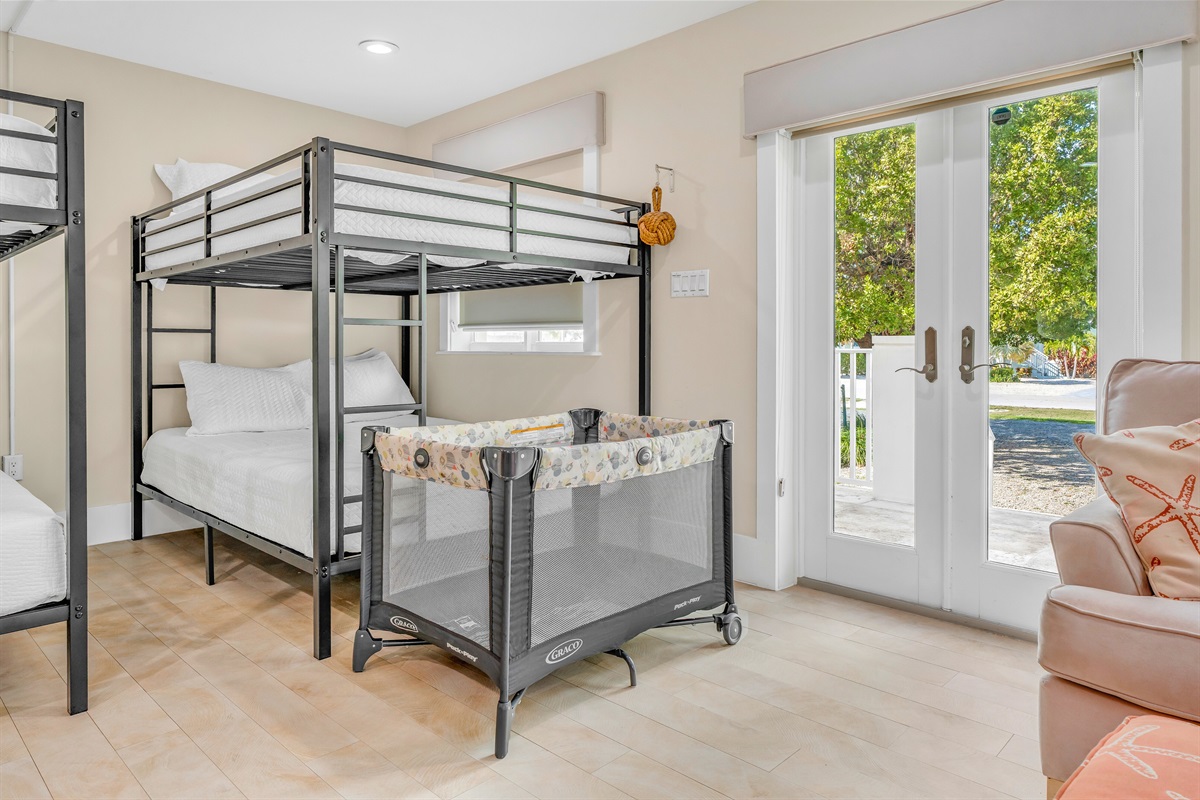 A pack & play is included for those with little ones.