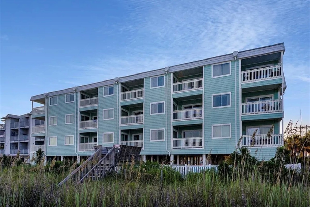 Beautiful oceanfront view from the balcony of 104!