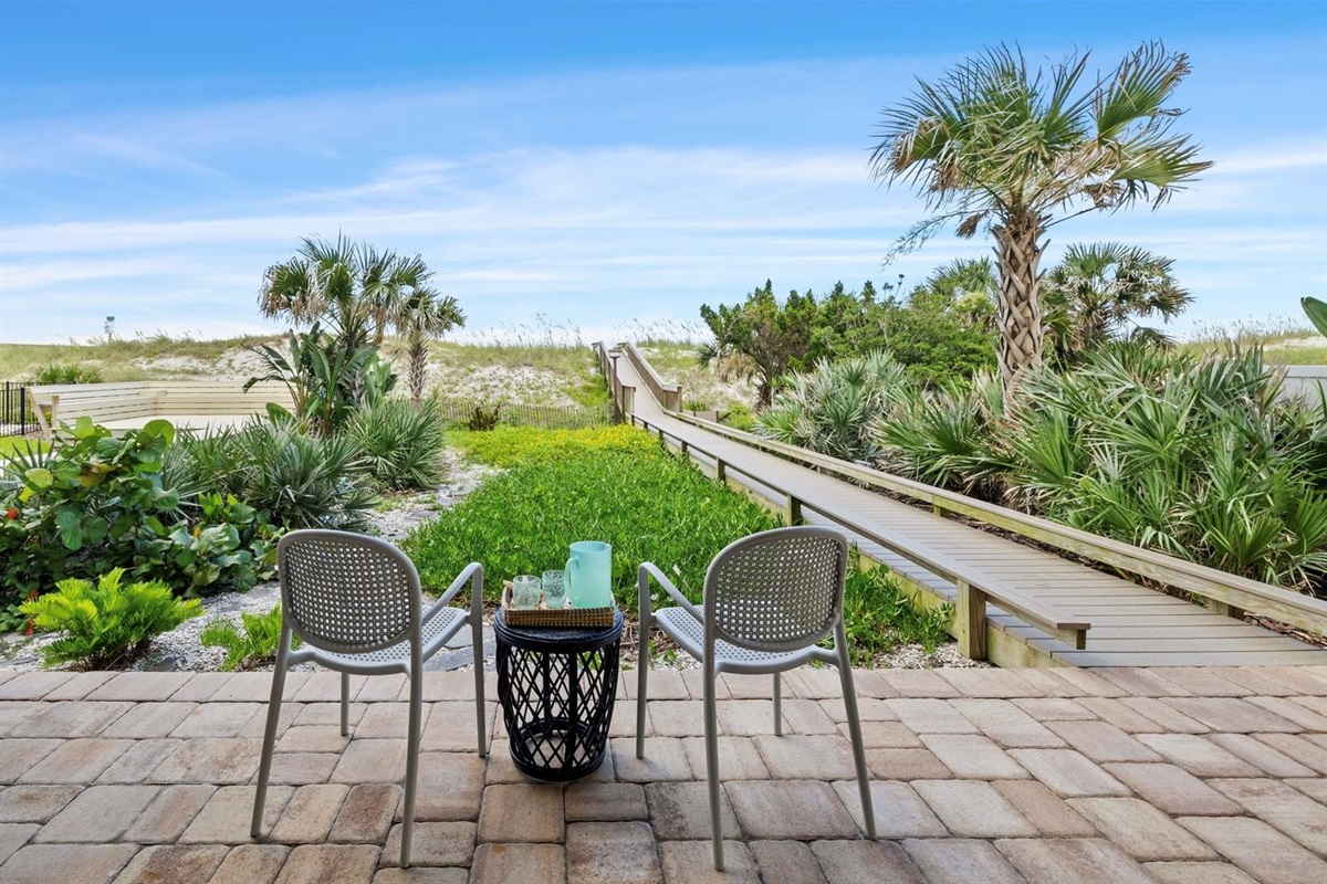 Boardwalk seating area - the perfect spot to watch the waves