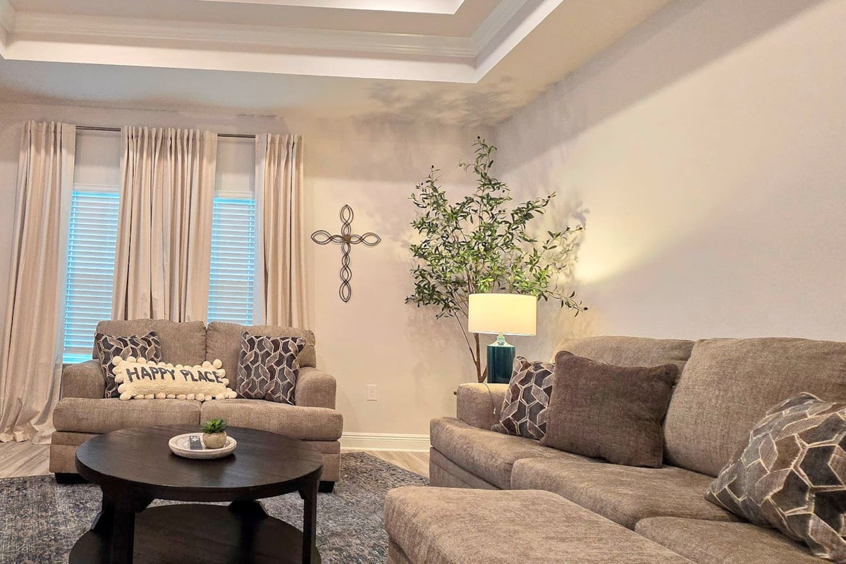 Comfortable space for all in the living room.