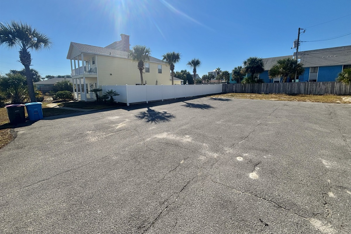 PRIVATE parking lot adjacent to house