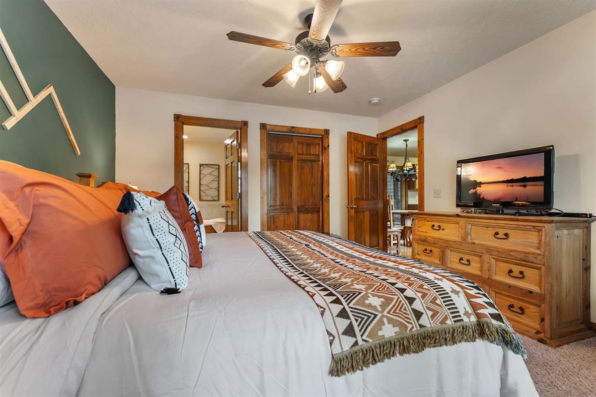 Unpack, settle in and make yourself at home in your own private king suite after a full day in Branson.