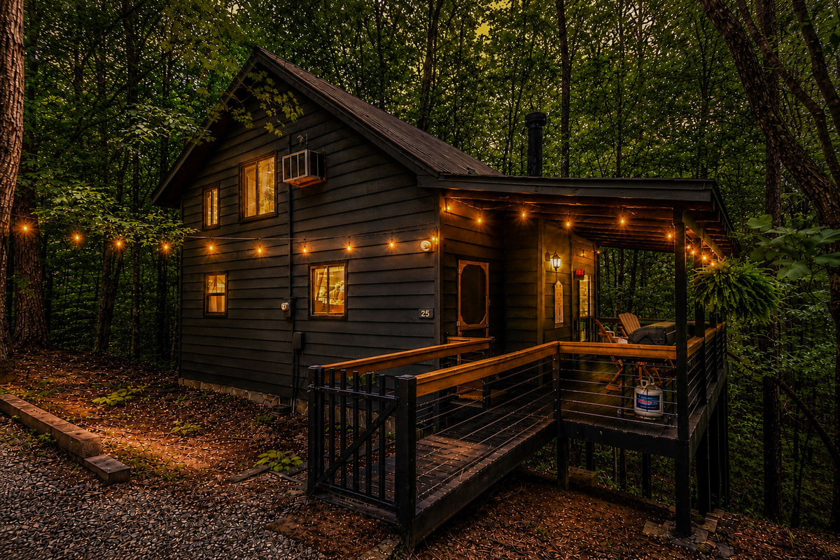 Striing lights adding to a cozy atmosphere