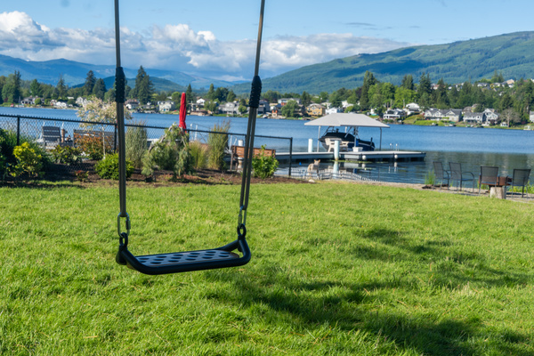 A favorite spot for kids and kids at heart. Swing beneath the trees, enjoy the fresh mountain air, and take in the peaceful lakeside setting.