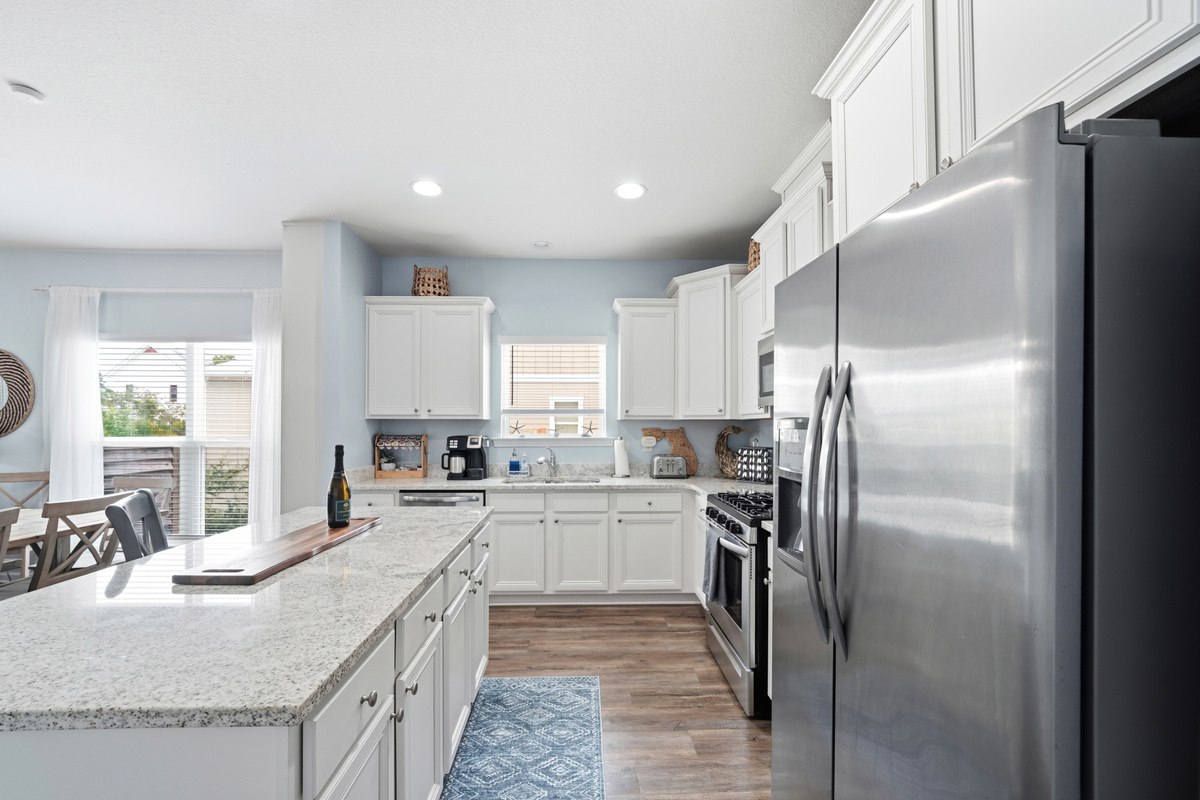 Cook with ease. Fully equipped gourmet kitchen with modern appliances, spacious countertops, and everything you need for home-cooked meals